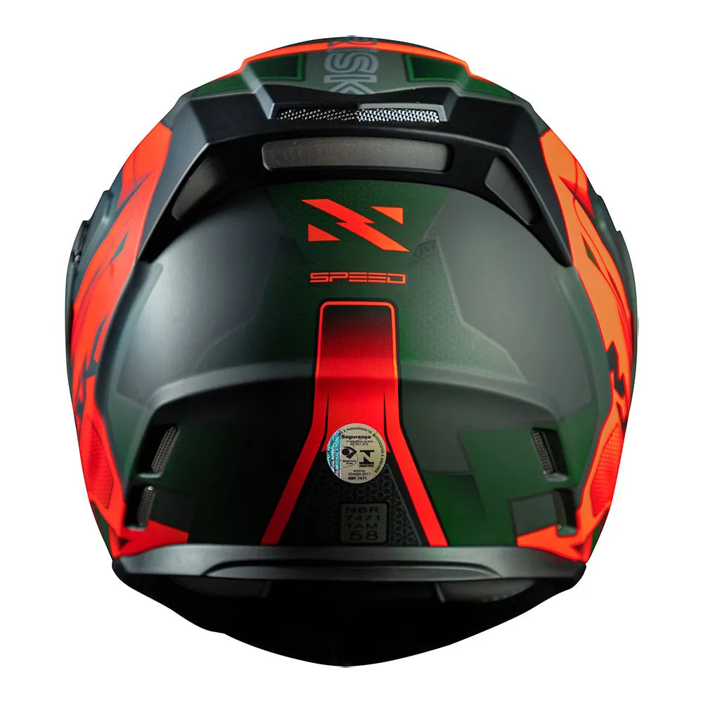 CAPACETE NORISK ROUTE FF345 SPEEDMAX VERDE/LARANJA
