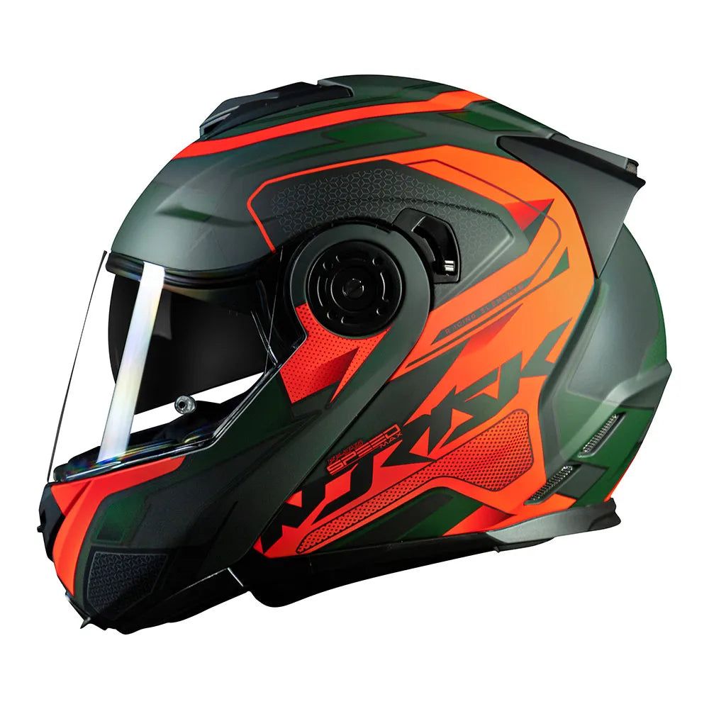 CAPACETE NORISK ROUTE FF345 SPEEDMAX VERDE/LARANJA