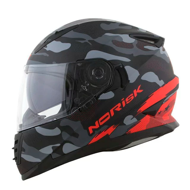 CAPACETE NORISK SOUL FF302 DESTROYER MATT BLACK/RED