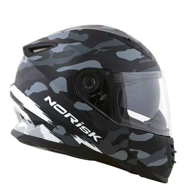 CAPACETE NORISK SOUL FF302 DESTROYER MATT BLACK/WHITE