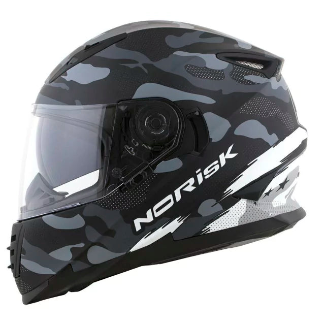 CAPACETE NORISK SOUL FF302 DESTROYER MATT BLACK/WHITE