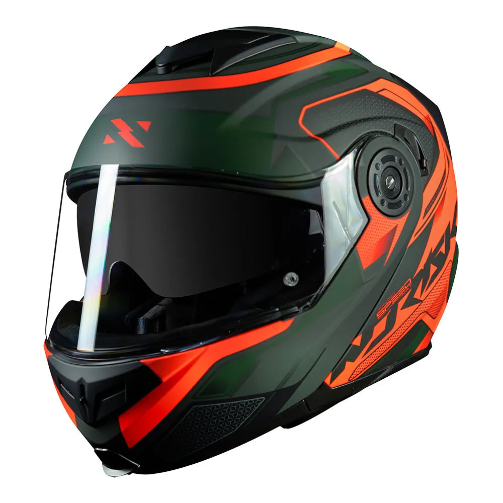 CAPACETE NORISK ROUTE FF345 SPEEDMAX VERDE/LARANJA