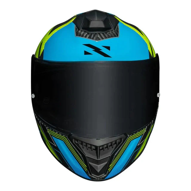 CAPACETE NORISK CARBON R TEAM AMARELO/AZUL